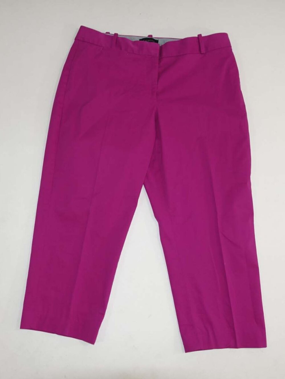 Talbots Women's Curvy Cropped Pants Size 12 Fuschia Pink Cotton 22.5" Inseam